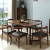 錦巣食卓純木食テーブルセットモダシンプ長方形テーブル北欧日本式レストラン家具ゴムテーブルMZDR-231胡桃色（牛角椅子）一テーブル6椅子（1.5メートル）