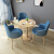 もし朴家具北欧シンプロ接待テーブルセット商談テーブル店の接客テーブルと椅子事務室のレジャーテーブルの青いテーブルと原木色のテーブルの二つの椅子の緑色の布+原木のテーブル1テーブルの2つのテーブル