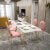 北欧スタイルの大理石テーブル長方形の軽い贅沢な食事テーブルとテーブルとテーブルとテーブルの組み合わせモダシンプネット赤いテーブルが軽い北欧大理石テーブルの少女ピンクのプリクラ椅子です。