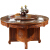 卓然として優れた純木の食卓中国式の模造古大円卓ベルト回転盤彫刻の香樟木のテーブルとテーブルの組み合わせはガラスの新婚家具301赤檀色1.38メートルのテーブル（回転盤に送る）＋6椅子と椅子を組み合わせることができます。