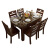 久林テーブルの大理石テーブルセット全純木折りたたたたたみの長方形の食事テーブルモダンシンプ家庭用白大理石純白1.35 mテーブル六椅子