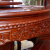 白檀家匠の純木テーブル大円卓中国式のアンティーク彫刻ベルト回転盤ホテル円形のテーブルセット+10台の象頭椅子（鋼化ガラスを送る）1.4メートル