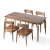 オーストリア料理のテーブルと椅子の組み合わせ北欧レストランのテーブルと椅子の組み合わせはシンプロモルの木のレジャーテーブルの四角いテーブルの銅木主義ほぞの構造の1.6メートルのテーブルの4つの椅子のセットです。