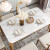 カディラン北欧食卓簡易純木テーブル付大理石テーブルセット小タルプレンテーブル家庭用1.35 mジャズ白原テーブル