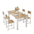 簡易食卓軽食店ファーストフードのテーブルと椅子の組み合わせモダンン長方形4人6プチプロ家庭用食事テーブルの円角120*80*74テーブルの色備考