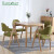 Rantister日本式純木のテーブルとテーブルの組み合わせ白オーク北欧創意小タワー正方形テーブルの組み合わせ80角テーブル+4つのA字の椅子