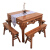 追っかけの本物の木を模した中国式家具のテーブルセット、楡木八仙テーブル、テーブル付きテーブル付きのテーブル付きのテーブルです。ホテル長のテーブルは四季折々の手作り85純木のテーブルです。四つのベンチがあります。