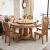 顧楽の家の食卓の純木の食卓の円形の食卓の椅子は中国式の大きい円いテーブルを組み合わせて回転テーブルのホテルのホテルの家庭用の夕テーブルの胡桃色の1.5 mのシングルテーブルを持ちます。