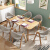 美のイメージテーブル純木食テーブルセット北欧食卓モダンプシルレストラン長方形テーブル原木色（A字椅子）1.2/1.3 mシングルテーブル（サイズ備考）