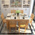 朗菲雅テーブル大理石テーブルセットモダシンプレルテーブル全純木テーブル長方形食事用テーブル家庭用コーヒー色大理石-白中胡1.2 mシングルテーブル