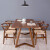 北欧風ヴィンテージ全純木テーブル家庭用長方形レストランモダシンプテーブルセット180*70*75