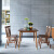 百伽純木ホワイトオークの食卓椅子モダンの軽い贅沢な銅木足の食卓レストラン家具クルミの木色-一テーブル4椅子-1.4メートル