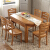 純木テーブルmodan中式伸縮式テーブルと椅子セット丸ご飯テーブル胡桃色1.38 mテーブル6椅子