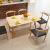 凱蒙豪創食卓純木食テーブルセット北欧日本式モダシンプテーブル原木角テーブルレストラン家具1618テーブル六椅子