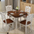 林蘭（linlan）林蘭食卓全純木食テーブルとテーブルと椅子の組み合わせが伸縮した形のテーブルの小さいタイプロテーブルAタイプの優雅な白いテーブルの4つの椅子