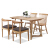 カベソン北欧食テーブルセットモダシンプ6人の長方形テーブル全純木小タイテーブル胡桃色一テーブル六椅子（食事椅子備考型式）