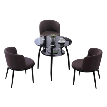 順富美（SHUNFUNMEI）はテーブルと椅子の組み合わせを話しています。テーブルと椅子を組み合わせて、応接室でくつろぐ小さな円卓の商談は深い黒の1テーブル＋3椅子です。