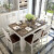 久林テーブルの大理石テーブルセットモダシンプレルテーブルの長方形食事テーブル家庭用コーヒー色大理石-純胡桃色1.45 mテーブル+六椅子