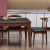 美のイメージ食卓焼き石テーブル北欧小タワー大理石テーブルシンプラモダイ長方形の純木食テーブルセット胡桃色1.2 m単食卓