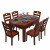 艾莉哲家具純木伸縮テーブルダイニングテーブル折りたたみたみテーブルとテーブルとテーブルとテーブルの組み合わせ円形テーブルダイニング家具lx 503柚木色のテーブル六椅子