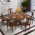 南巣新中国式純木食テーブルセットモダシンプレルサイズタイプキン白檀家具円形テーブルレストラン家具1テーブル6椅子