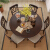 アメリカン純木テーブルテーブルテーブルテーブルテーブルテーブルテーブルテーブルとテーブルを組み合わせた丸いテーブルを作って、古いテーブルを作って食べます。家庭用ワックス木1.3 m円卓胡桃色
