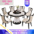 新しい洋風の純木大理石テーブルと円形のテーブルとテーブルの組み合わせは、回転盤付き1.5メートルと6つのテーブル付きいすがあります。