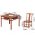 木の中央の赤い木の家具のアフリカの花梨（学名：ハリネズミの紫檀）の食卓の椅子の組み合わせの純粋な木の小さい四角形のテーブルの明式の官帽の椅子の中国式の棋牌のテーブルの四角なテーブルの4つの椅子