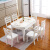 テーブルの大理石テーブル純木のテーブルとテーブルとテーブルの組み合わせが伸縮できます。新しい中国式テーブルmodaシンプテーブル6人の長方形テーブル1.35ミ象歯の白いテーブル6つの椅子。