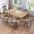 木はテーブルの北欧の純木の食事のテーブルと椅子の組み合わせが四角で、家庭用テーブルのゴムの木のレストランの家具の原木の色（牛の角の椅子）の6つの椅子に伸縮することができます。