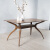 百伽純木食のテーブルと椅子北欧モダシンプテーブルの大きさは、テーブルとテーブルの組み合わせ1.5 m/1.3 m/1.2 mの四つのテーブルAタイプ1.5 m胡桃色のテーブル+胡桃色の皮の座布団の食事椅子