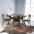 百伽純木食のテーブルと椅子北欧モダシンプテーブルの大きさは、テーブルとテーブルの組み合わせ1.5 m/1.3 m/1.2 mの四つのテーブルAタイプ1.5 m胡桃色のテーブル+胡桃色の皮の座布団の食事椅子