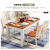 テーブル純木のテーブルとテーブルの組み合わせセットのテーブルダイニング家具胡桃色のテーブル四つの椅子