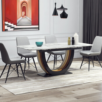 舎己屋のテーブル意式極小テーブル大理石テーブルセットモダシンプレルレストラン家具1400*800テーブル6椅子
