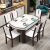 テーブルのテーブルを洗うと、テーブルの純木のテーブルのセットは、伸縮性があります。テーブルとテーブルの組み合わせは、円形のご飯テーブルの鉄分化ガラステーブルの白色1.35メートル（大理石のテーブル）の六椅子です。