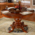 洋風純木のテーブルとテーブルを組み合わせたテーブル付きの純木彫り模様の回転テーブル1.8 mの円いテーブル1.5 m+回転盤+6本のガラス張り椅子