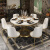 周南餐のテーブルと椅子の組み合わせモダシンプレル大理石のテーブルと椅子の軽い贅沢なテーブルテーブルテーブルの円卓の食事テーブルの1.20メートル（回転盤付き）+4つのテーブル