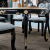 黒庭洋風大理石テーブルセット軽奢シプリン家庭用楕円テーブル全純木テーブル長方形ブラックテーブル6椅子