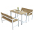 四角達のテーブルと椅子の組み合わせ軽食レストランのテーブルとテーブル、レストランのテーブル、二つのベンチの組み合わせコーヒーショップの個性的なテーマテーブルをカスタマイズします。