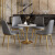 卡歌諾意式軽い贅沢な商談テーブル大理石ステンレス丸テーブルモダシンプレル喫茶店の売り台のロビーのカウンターでテーブルと椅子を一つ三つ用意しています。