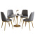 卡歌諾意式軽い贅沢な商談テーブル大理石ステンレス丸テーブルモダシンプレル喫茶店の売り台のロビーのカウンターでテーブルと椅子を一つ三つ用意しています。