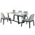 多米●テーブル北欧大理石テーブルセットサンプロテーブルテーブルテーブルテーブル小タル家庭用長方形テーブル黒中花白1.2 m/1.3 m/1.4 mテーブル4椅子