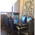简欧ステンレス大理石テーブル軽奢食事椅子長方形モダシンプレル洋風食事テーブルセット6人がテーブルを注文しました。1.6メートル6椅子の金色（白皮椅子）