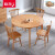 連邦家具シンプロ木製テーブル輸入赤オーク円テーブル北欧家庭用食卓一テーブル1.2 Mテーブル+1902食事椅子*4