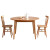 連邦家具シンプロ木製テーブル輸入赤オーク円テーブル北欧家庭用食卓一テーブル1.2 Mテーブル+1902食事椅子*4