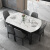 采薇大理石純木食テーブルセットモダシンプ北欧小タイプテーブルテーブルテーブル1.35 mテーブル六椅子
