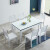 Navien moda inシンプレルテーブルモノクロ純木テーブルレストラン家具中小タワーテーブルセット長方形のスチールガラステーブル純木テーブル白と黒のテーブル四椅子（1.2 m）