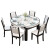 上林春のテーブル純木テーブルモダシンプレル風に伸縮可能なテーブルガラス食テーブルセット円形テーブルレストラン家具ホワイト（標準タイプ）一テーブル六椅子