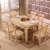 久林食卓純木食テーブルとテーブルの組み合わせが丸く伸縮できるテーブル多機能小タワーレストラン家具には、多重層の地中海色（全純木）の六席（テーブル1.38メートル）が含まれていません。