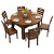 久林食卓純木食テーブルとテーブルの組み合わせが丸く伸縮できるテーブル多機能小タワーレストラン家具には、多重層の地中海色（全純木）の六席（テーブル1.38メートル）が含まれていません。